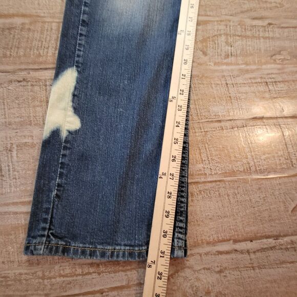 Levi 559 Mens 35x31 Blue Relaxed Straight Leg Jeans Distressed - Picture 7 of 12